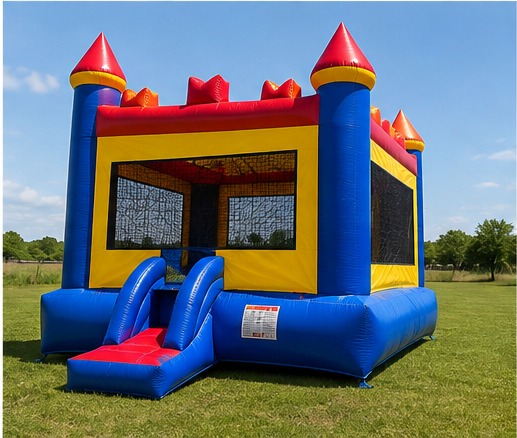 Castle bounce house rental from another angle